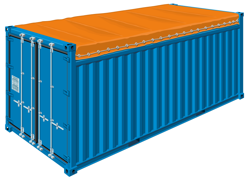 کانتینر بدون سقف (Open‑Top Container 20’ یا 40’)